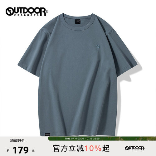 outdoor products 加州云雀圆领T恤男女同款小华夫格面料快感舒爽