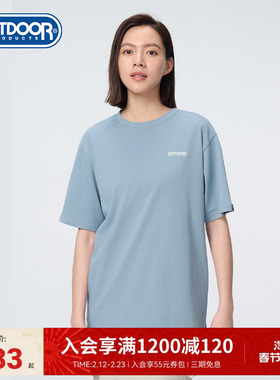 outdoor products 新款户外休闲时尚LOGO纯棉圆领短袖T恤情侣款