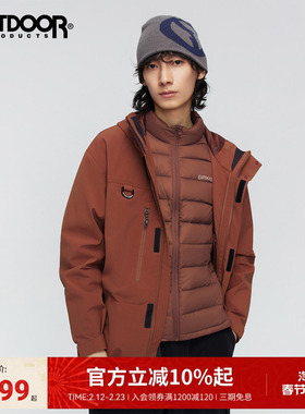 明星同款outdoor products秋冬新款三合一排骨羽绒冲锋衣男女户外