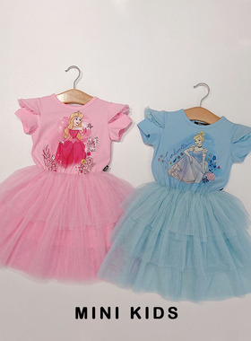 澳洲~重磅RYK迪斯尼合作款 3-8岁女童宝短袖蓬蓬纱裙公主连衣裙子