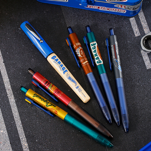 【新品上市】白金小爱豆风火轮联名套装钢笔中性笔0.5mm针头按动可替换学生考试用黑色按压笔