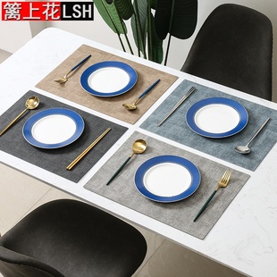 轻奢西餐桌垫防水防油隔热垫家用北欧防烫餐盘碗垫子 皮革餐垫美式
