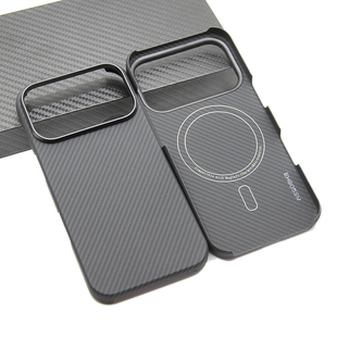 适用iPhone17ProMax轻薄凯夫拉碳纤维车载MagSafe磁吸半包手机壳