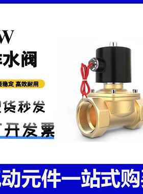 全铜常闭气动电磁水阀 2W管道燃气阀DN08/10/6分/1寸 常开2W-15K