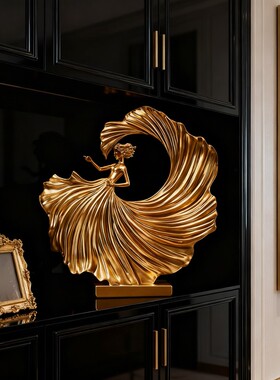 轻奢客厅装饰品金色小众设计家居