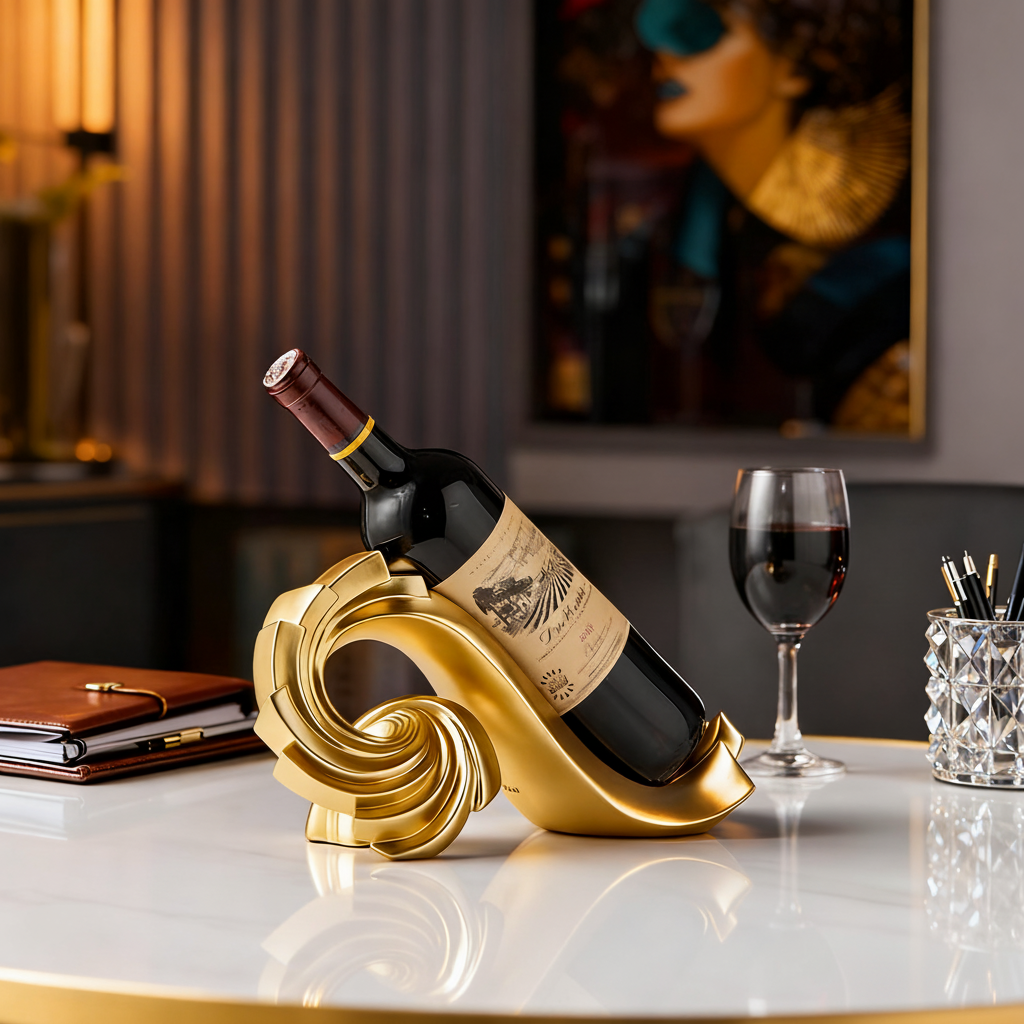 轻奢创意螺旋造型红酒架摆件客厅酒柜装饰品金属置物架,家居饰品,桌面摆件,淘宝优惠券,粉丝福利购,淘宝优惠卷