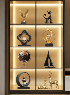 轻奢风客厅电视柜装饰桌面摆件