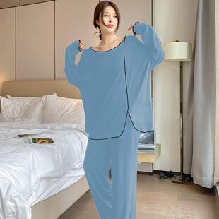 加新品 长裤 223春季 代尔TXC肥长袖 女士睡衣0家居服 套装 莫大码