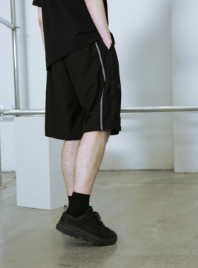 Senior Role夏季新款潮流短裤男宽松沙滩休闲黑色运动五分裤男士