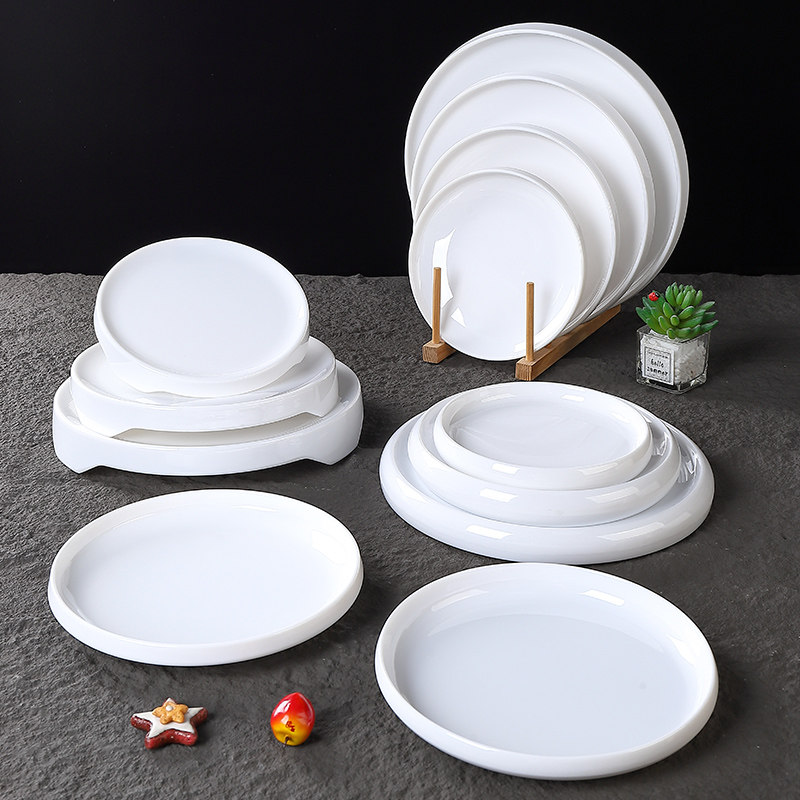 密胺圆形烧烤盘子自助餐火锅菜盘平盘盖饭盘商用饭店专用炒菜盘子,餐饮具,盘,淘宝优惠券,粉丝福利购,淘宝优惠卷