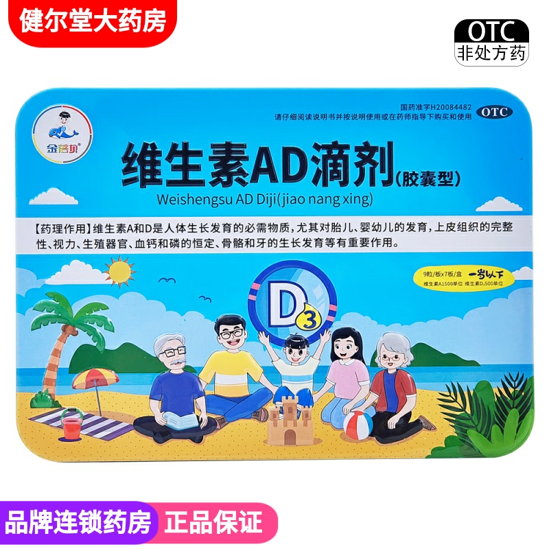 金蓓貝 維生素AD滴劑（膠囊型）一歲以下 63粒