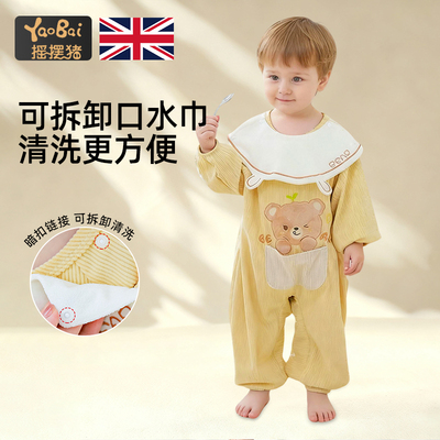 连体罩衣爬爬衣婴儿爬行服灯芯绒
