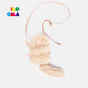 CILOCALA秋冬新款毛绒斜挎包可爱少女单肩包粉色高级感毛毛收纳包