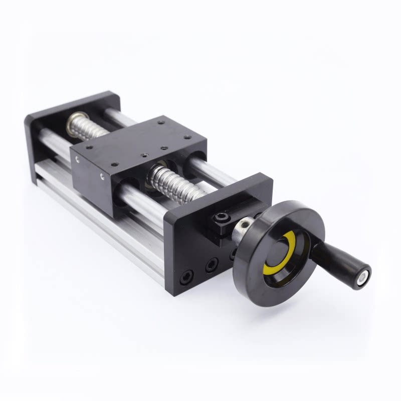 手摇工作台模组十字微手轮平精密手动滑台单轴直线导轨移一字小型