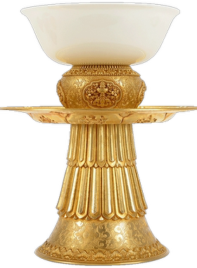 八吉祥雕花高脚水杯藏村