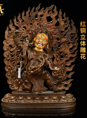 藏村全铜鎏金藏式客厅铜器雕像