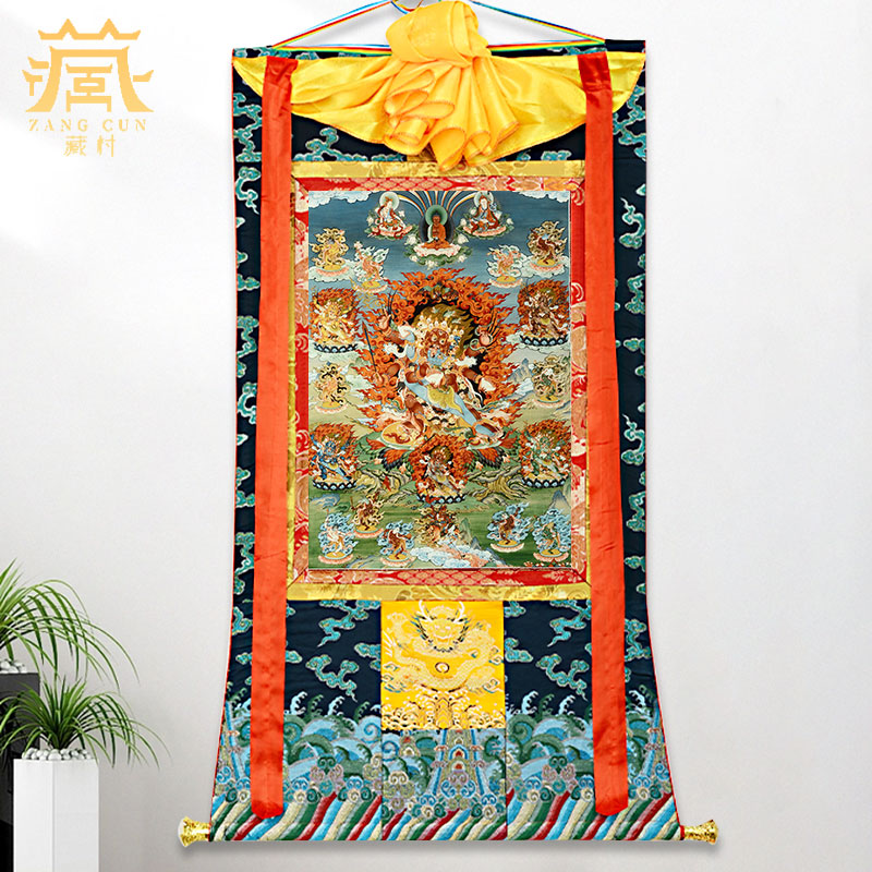 藏村家用装饰画马头明王矿物颜料唐卡画心客厅玄关藏式挂画壁画