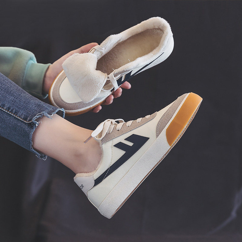 回力女鞋加绒帆布鞋2025年新款秋冬季二棉鞋保暖加厚外穿小白鞋子