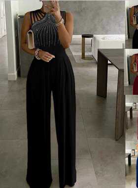 2024 Wide Leg Joint Waist Set Diamond Gift Dress 钻礼连衣裙