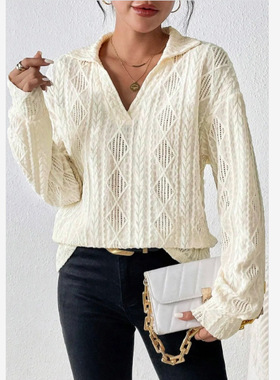 2024 hollow hook flower spicy girl casual T-shirt