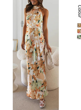 2025 Fashion Slimming Women's Printed Strap Dress