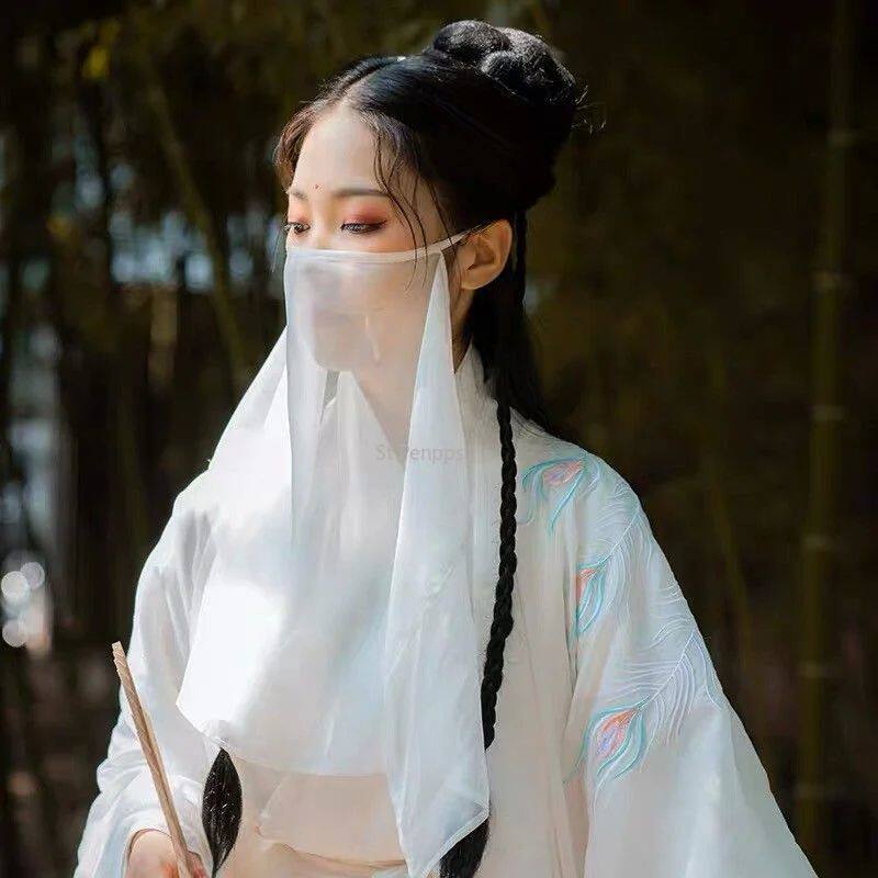 여성용 HANFU HANF를 위한 패셔너블한 선스크린 페이스 베일 스카프