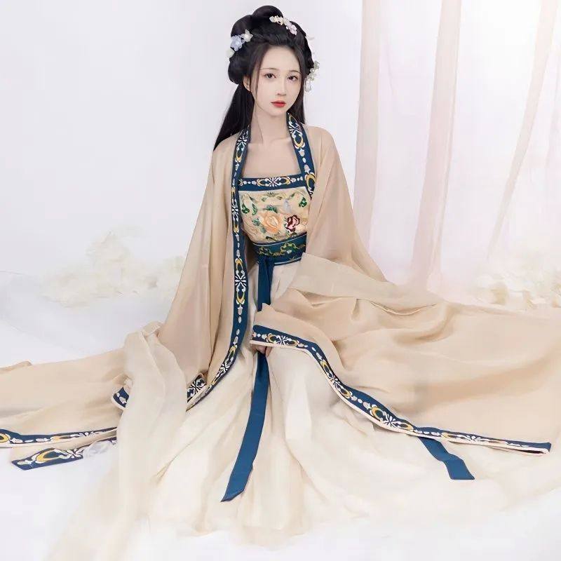 중국어 HANFU 전통 드레스 여성 고대 자수 댄