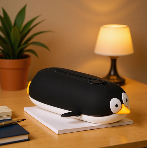 可爱企鹅造型笔袋大容量