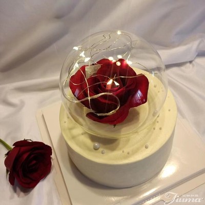 七夕情人节蛋糕装饰半球玻璃罩水晶球摆件网红ins生日派对装扮