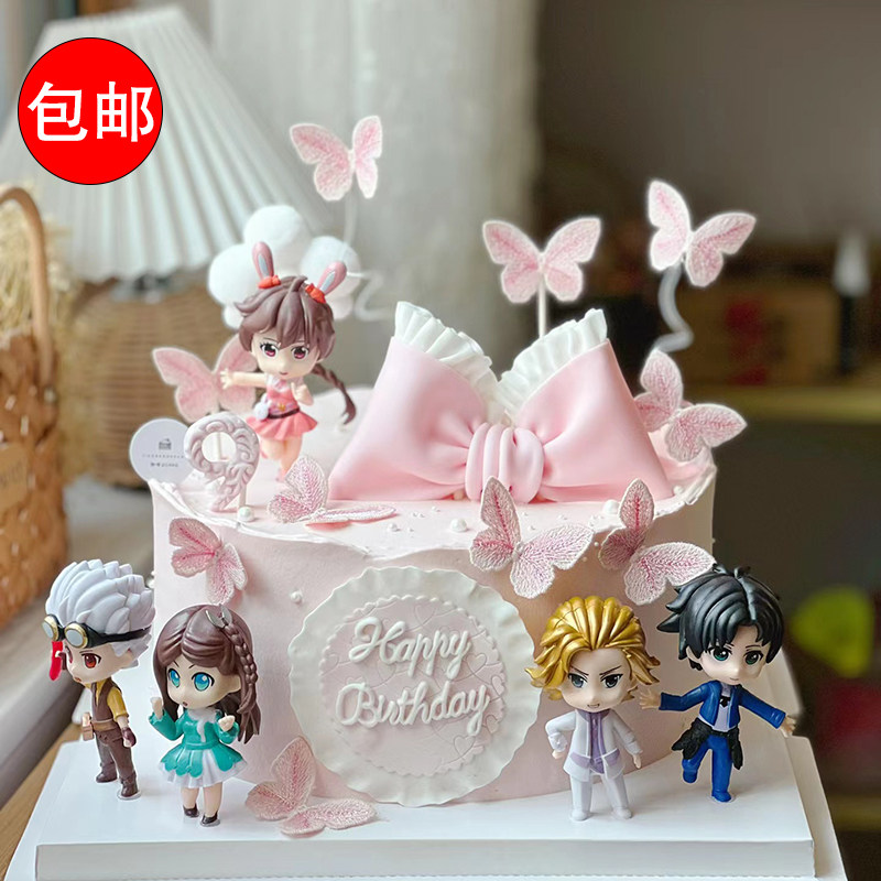斗罗大陆q版唐三小舞蛋糕装饰摆件动漫公仔主题男孩女孩生日配件