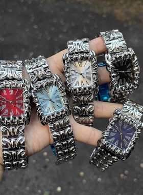 千禧年Y2K男表alabaster复古方形爪子欧美高级感钢带防水男士手表