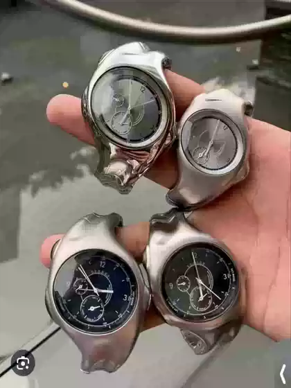 Nik Original Vintage Millennium Niche Twisted Y2K Irregular Steel Band Men's Watch Waterproof Trendy Retro Style