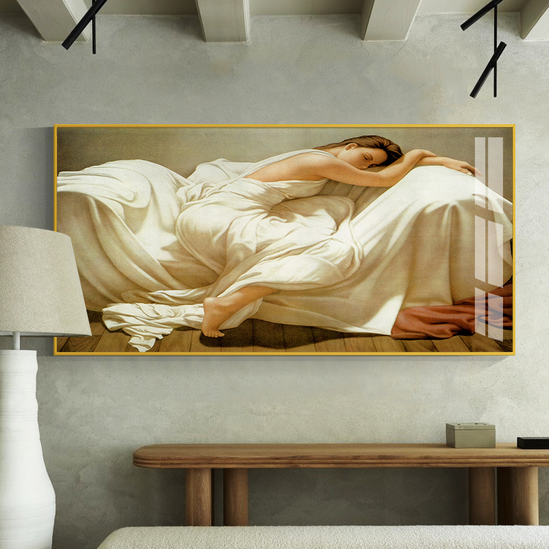 睡美人欧式浪漫人物卧室床头装饰画客厅房间酒店宾馆艺术墙面壁画图片
