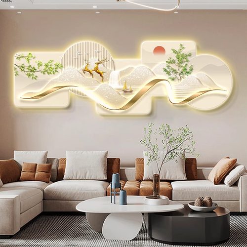 LED客厅高端装饰画沙发背景墙