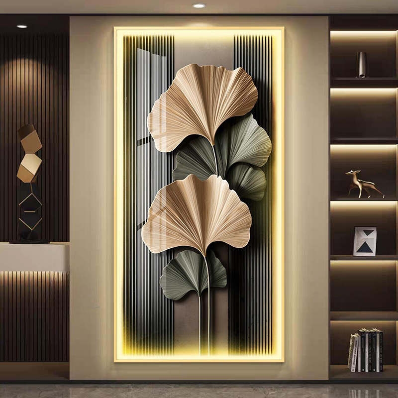 轻奢家大业大银杏叶抽象高级挂画