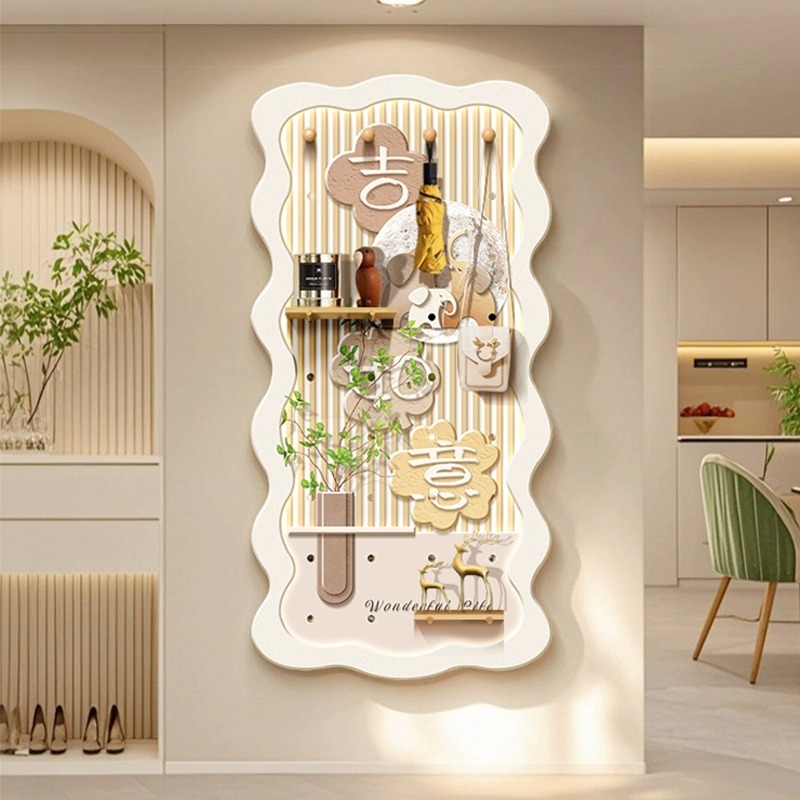 洞洞板置物架入户玄关墙面装饰收纳展示架客厅新款家居衣架钩壁挂