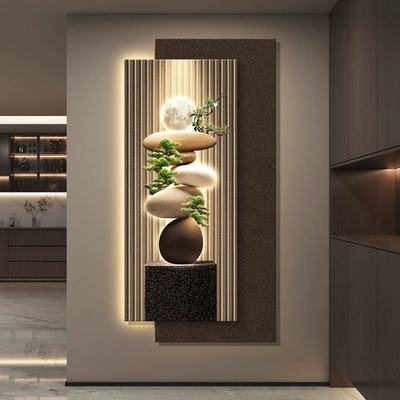 轻奢入户玄关石来运转现代高级画