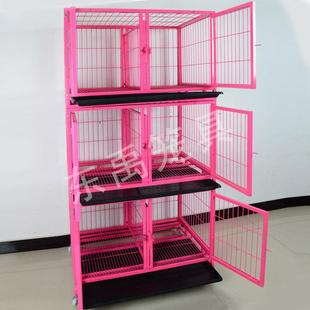 狗笼子0116带隔断母双层三笼层多泰层狗笼迪中小型犬宠物狗展示笼