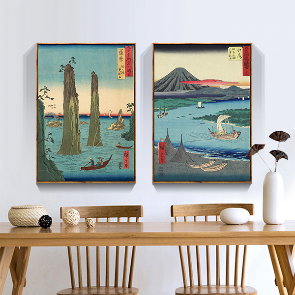 日式挂画日本风景画浮世绘壁画装饰画日料店居酒屋榻榻米包间挂画