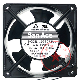 12038散热风扇 220V 全新日本三洋109S072UL 12CM机柜轴流风机110