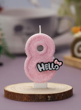 ins卡通蜡烛可爱Hallo手工创意数字儿童装饰蜡烛装饰蛋糕派对周岁