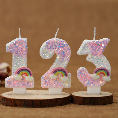 网红创意生日派对渐变色蜡烛