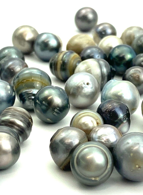 Verntical珠宝纯天然大溪地黑珍珠裸珠散珠DIY瑕疵统货