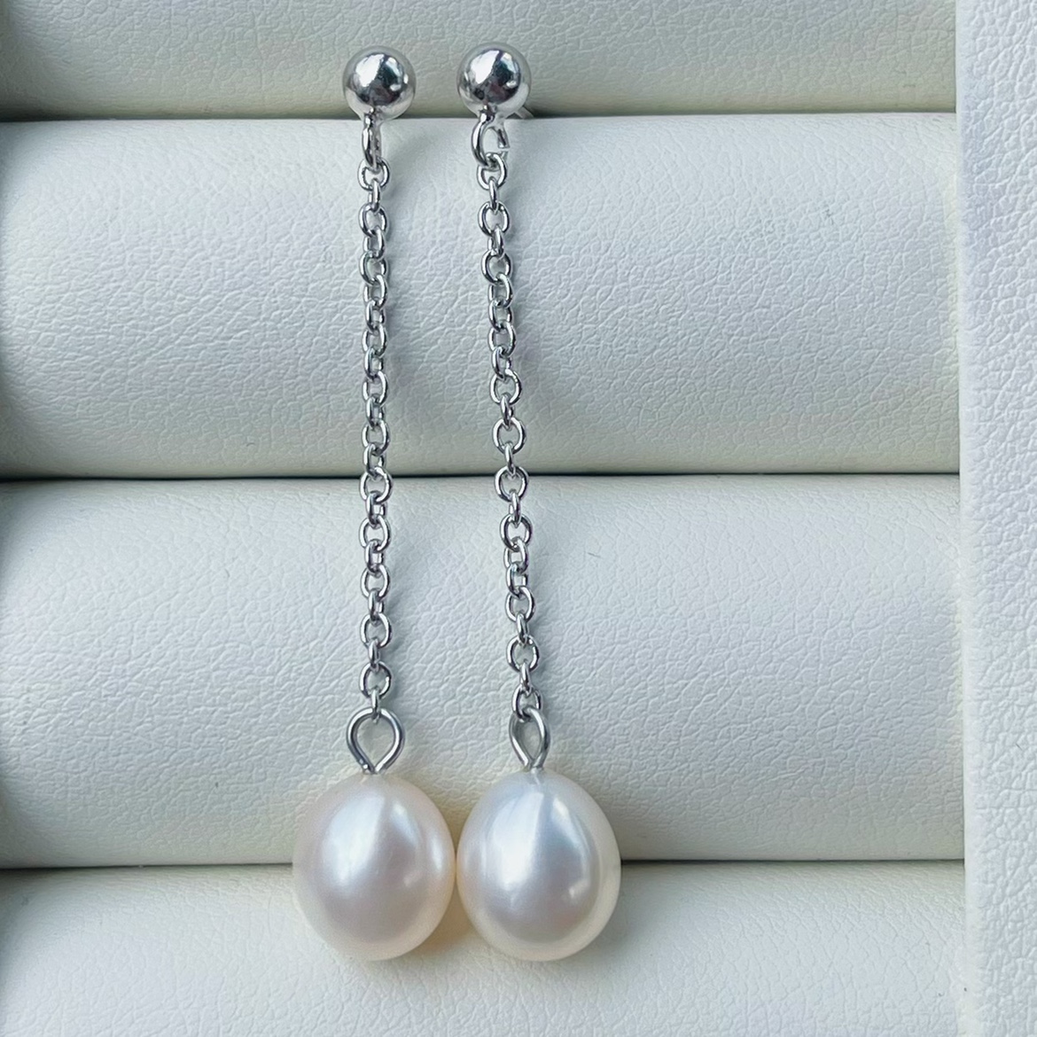 强光无核无瑕冷白天然淡水珍珠耳钉耳环百搭