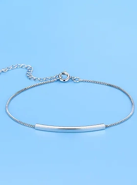 手链弯管潮流设计感女S925巧兰轩纯银半圆配饰简约仿细款欧美时尚