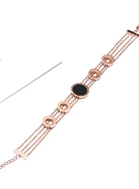 不锈钢吊坠手链葫芦手环钛钢玫瑰金粗链不掉色设计感夸张福锁小众