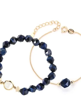 配饰手串韩版手链水晶石节日森系虎眼女礼物简约心闺蜜