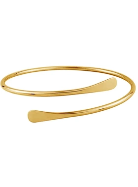 跨境欧美开口手镯 金色银色个性两头压扁手镯女士时尚手镯