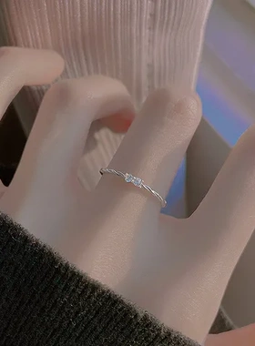 设计女高级感戒指细款小众麻花扭结蝴蝶结食指戒开口戒轻奢