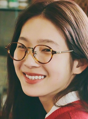在原美由纪同款眼镜框女配高度近视高度数日系复古圆框钛架男镜架